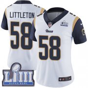 Wholesale Cheap Nike Rams #58 Cory Littleton White Super Bowl LIII Bound Women's Stitched NFL Vapor Untouchable Limited Jersey