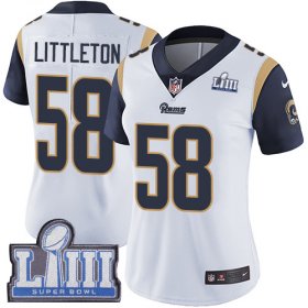 Wholesale Cheap Nike Rams #58 Cory Littleton White Super Bowl LIII Bound Women\'s Stitched NFL Vapor Untouchable Limited Jersey