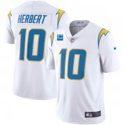 Wholesale Cheap Men's Los Angeles Chargers 2022 #10 Justin Herbert White With 2-star C Patch Vapor Untouchable Limited Stitched Jersey