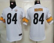 Wholesale Cheap Nike Steelers #84 Antonio Brown White Youth Stitched NFL Elite Jersey