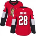 Wholesale Cheap Adidas Senators #28 Connor Brown Red Home Authentic Women's Stitched NHL Jersey
