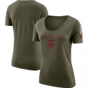 Wholesale Cheap Women's Washington Redskins Nike Olive Salute to Service Legend Scoop Neck T-Shirt