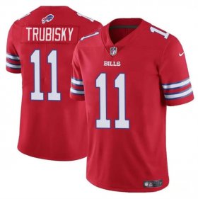 Cheap Men\'s Buffalo Bills #11 Mitch Trubisky Red Vapor Untouchable Limited Football Stitched Jersey
