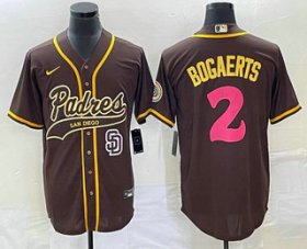 Wholesale Cheap Men\'s San Diego Padres #2 Xander Bogaerts Brown NEW 2023 City Connect Cool Base Stitched Jersey