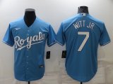 Wholesale Cheap Men's Kansas City Royals #7 Bobby Witt Jr Light Blue Cool Base Stitched MLB Jersey