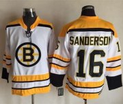 Wholesale Cheap Bruins #16 Derek Sanderson White CCM Throwback Stitched NHL Jersey
