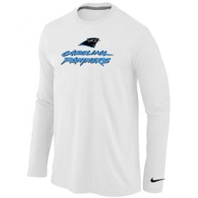 Wholesale Cheap Nike Carolina Panthers Authentic Logo Long Sleeve T-Shirt White