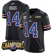 Cheap Men's Buffalo Bills #14 Stefon Diggs Black 2023 F.U.S.E. AFC East Champions With 4-star C Ptach Football Stitched Jersey
