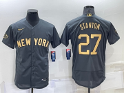 Wholesale Men's New York Yankees #27 Giancarlo Stanton Grey 2022 All Star Stitched Flex Base Nike Jersey