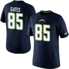 Wholesale Cheap Nike Los Angeles Chargers #85 Gates Pride Name & Number NFL T-Shirt Navy Blue