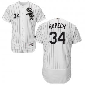 Wholesale Cheap White Sox #34 Michael Kopech White(Black Strip) Home Flexbase Authentic Collection Stitched MLB Jersey