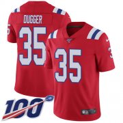 Wholesale Cheap Nike Patriots #35 Kyle Dugger Red Alternate Men's Stitched NFL 100th Season Vapor Untouchable Limited Jersey