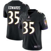 Wholesale Cheap Nike Ravens #35 Gus Edwards Black Alternate Men's Stitched NFL Vapor Untouchable Limited Jersey