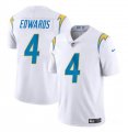 Cheap Youth Los Angeles Chargers #4 Gus Edwards White Vapor Untouchable Limited Football Stitched Jersey