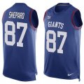 Wholesale Cheap Nike Giants #87 Sterling Shepard Royal Blue Team Color Men's Stitched NFL Limited Tank Top Jersey
