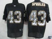 Wholesale Cheap Sideline Black United Saints #43 Darren Sproles Black Stitched NFL Jersey