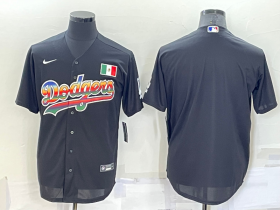 Wholesale Cheap Men\'s Los Angeles Dodgers Blank Black Mexico Cool Base Nike Jersey