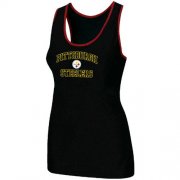 Wholesale Cheap Women's Nike Pittsburgh Steelers Heart & Soul Tri-Blend Racerback Stretch Tank Top Black