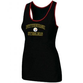 Wholesale Cheap Women\'s Nike Pittsburgh Steelers Heart & Soul Tri-Blend Racerback Stretch Tank Top Black