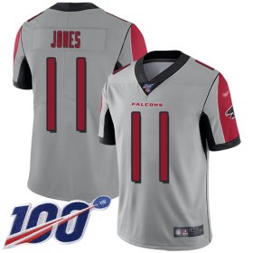 Wholesale Cheap Nike Falcons #11 Julio Jones Silver Men\'s Stitched NFL Limited Inverted Legend 100th Season Jersey