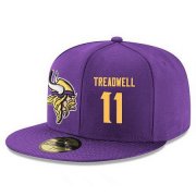 Wholesale Cheap Minnesota Vikings #11 Laquon Treadwell Snapback Cap NFL Player Purple with Gold Number Stitched Hat