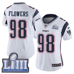 Wholesale Cheap Nike Patriots #98 Trey Flowers White Super Bowl LIII Bound Women\'s Stitched NFL Vapor Untouchable Limited Jersey