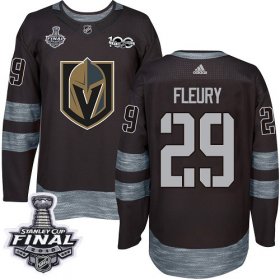Wholesale Cheap Adidas Golden Knights #29 Marc-Andre Fleury Black 1917-2017 100th Anniversary 2018 Stanley Cup Final Stitched NHL Jersey