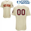Wholesale Cheap Indians Personalized Authentic Cream MLB Jersey (S-3XL)