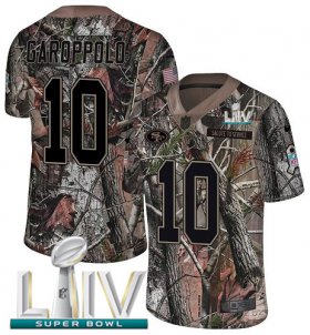 Wholesale Cheap Nike 49ers #10 Jimmy Garoppolo Camo Super Bowl LIV 2020 Men\'s Stitched NFL Limited Rush Realtree Jersey