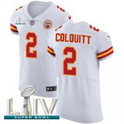 Wholesale Cheap Nike Chiefs #2 Dustin Colquitt White Super Bowl LIV 2020 Men's Stitched NFL New Elite Jersey