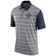 Wholesale Cheap Men's Houston Astros Nike Gray Dri-FIT Stripe Polo