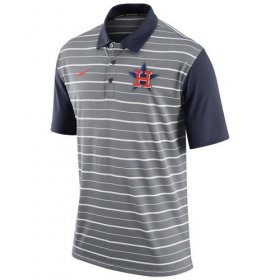 Wholesale Cheap Men\'s Houston Astros Nike Gray Dri-FIT Stripe Polo