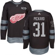 Wholesale Cheap Adidas Red Wings #31 Calvin Pickard Black 1917-2017 100th Anniversary Stitched NHL Jersey