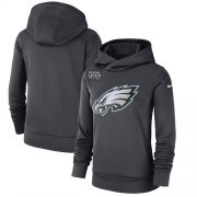 Wholesale Cheap NFL Women's Philadelphia Eagles Nike Anthracite Crucial Catch Performance Pullover Hoodie
