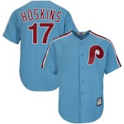 Wholesale Cheap Philadelphia Phillies #17 Rhys Hoskins Majestic Alternate Official Cool Base Cooperstown Stitched MLB Jersey Light Blue