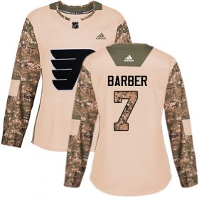 Wholesale Cheap Adidas Flyers #7 Bill Barber Camo Authentic 2017 Veterans Day Women\'s Stitched NHL Jersey