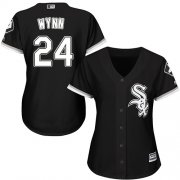 Wholesale Cheap White Sox #24 Early Wynn Black Alternate Women's Stitched MLB Jersey