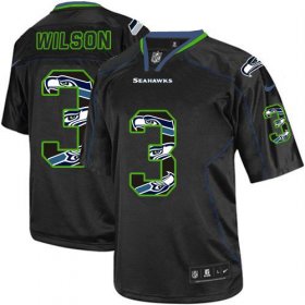 Wholesale Cheap Nike Seahawks #3 Russell Wilson New Lights Out Black Men\'s Stitched NFL Elite Jersey