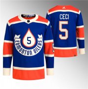 Cheap Men's Edmonton Oilers #5 Cody Ceci 2023 Royal Heritage Classic Primegreen Stitched Jersey
