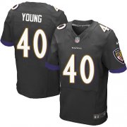 Wholesale Cheap Nike Ravens #40 Kenny Young Black Alternate Men's Stitched NFL New Elite Jersey