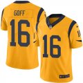 Wholesale Cheap Nike Rams #16 Jared Goff Gold Men's Stitched NFL Limited Rush Jersey