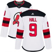 Wholesale Cheap Adidas Devils #9 Taylor Hall White Road Authentic Women's Stitched NHL Jersey