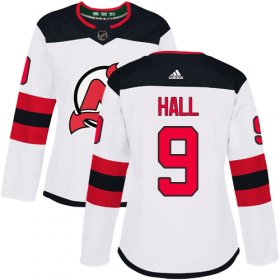 Wholesale Cheap Adidas Devils #9 Taylor Hall White Road Authentic Women\'s Stitched NHL Jersey