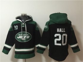 Wholesale Cheap Men\'s New York Jets #20 Breece Hall Black Ageless Must-Have Lace-Up Pullover Hoodie