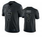 Wholesale Cheap Men's Dallas Cowboys #7 Trevon Diggs Black Reflective Limited Stitched Football Jersey