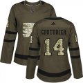 Wholesale Cheap Adidas Flyers #14 Sean Couturier Green Salute to Service Women's Stitched NHL Jersey