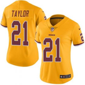 Wholesale Cheap Nike Redskins #21 Sean Taylor Gold Women\'s Stitched NFL Limited Rush Jersey