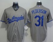 Wholesale Cheap Dodgers #31 Joc Pederson Grey New Cool Base Stitched MLB Jersey