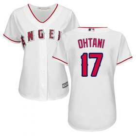 Wholesale Cheap Angels #17 Shohei Ohtani White Home Women\'s Stitched MLB Jersey