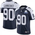 Wholesale Cheap Nike Cowboys #90 DeMarcus Lawrence Navy Blue Thanksgiving Men's Stitched With Established In 1960 Patch NFL Vapor Untouchable Limited Throwback Jersey